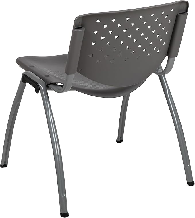 Flash Furniture HERCULES Series 880 lb. Capacity Gray Plastic Stack Chair