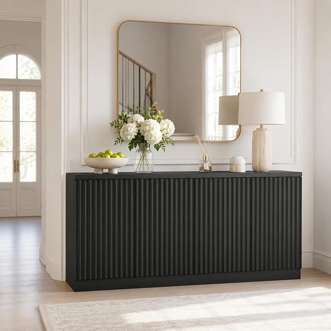 63'' Fluted TV Stand for TVs up to 75'', Modern Media Console