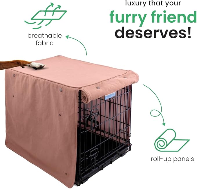 Molly Mutt Kyoto Dog Crate Cover, GOTS-Certified 100% Organic Cotton Canvas Cover for Dog or Puppy Kennel and Cage, Washable, Free of Harmful Chemicals, Medium/Large, Fits 30"x19"x21" Crate