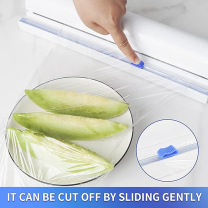 Refillable Plastic Wrap Dispenser with Slide Cutter, Fovanga cling wrap with slide cutter for 250ft Tin Aluminum Foil Dispenser