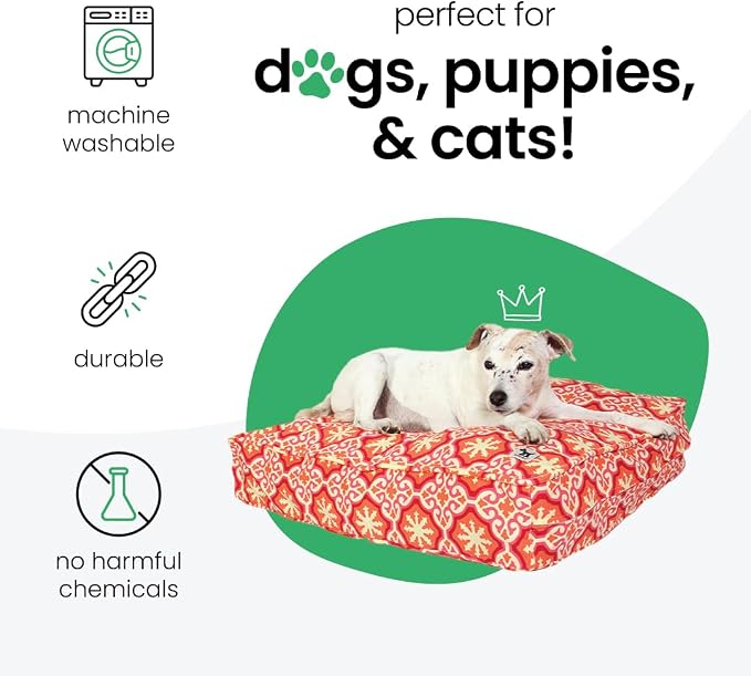Molly Mutt Small Dog Bed Cover - Papillon Print - Measures 22”x27”x5’’ - 100% Cotton - Durable - Breathable - Sustainable - Machine Washable Dog Bed Cover