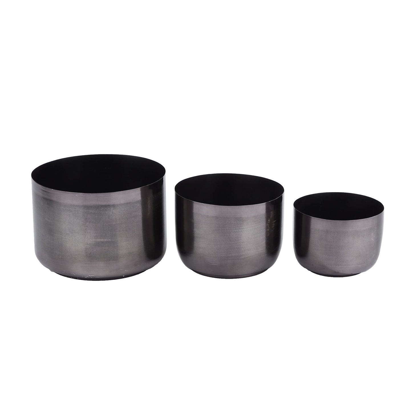 CosmoLiving by Cosmopolitan Metal Planter, Set of 3 9', 7', 6'H, Black