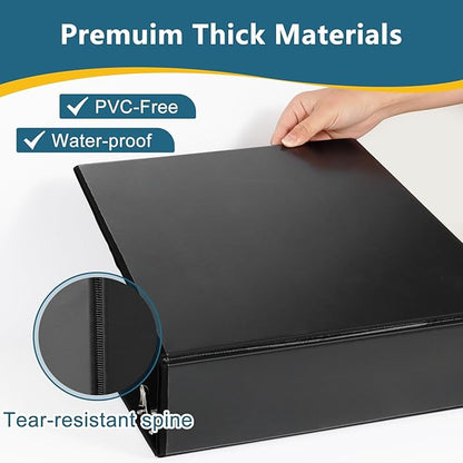CIXILDTS 3" 3 Ring Binder, Standard 3-Inch Slant-D Ring Binder Fit Letter Size Paper, Presentation View Binders, 2 Packs, Black