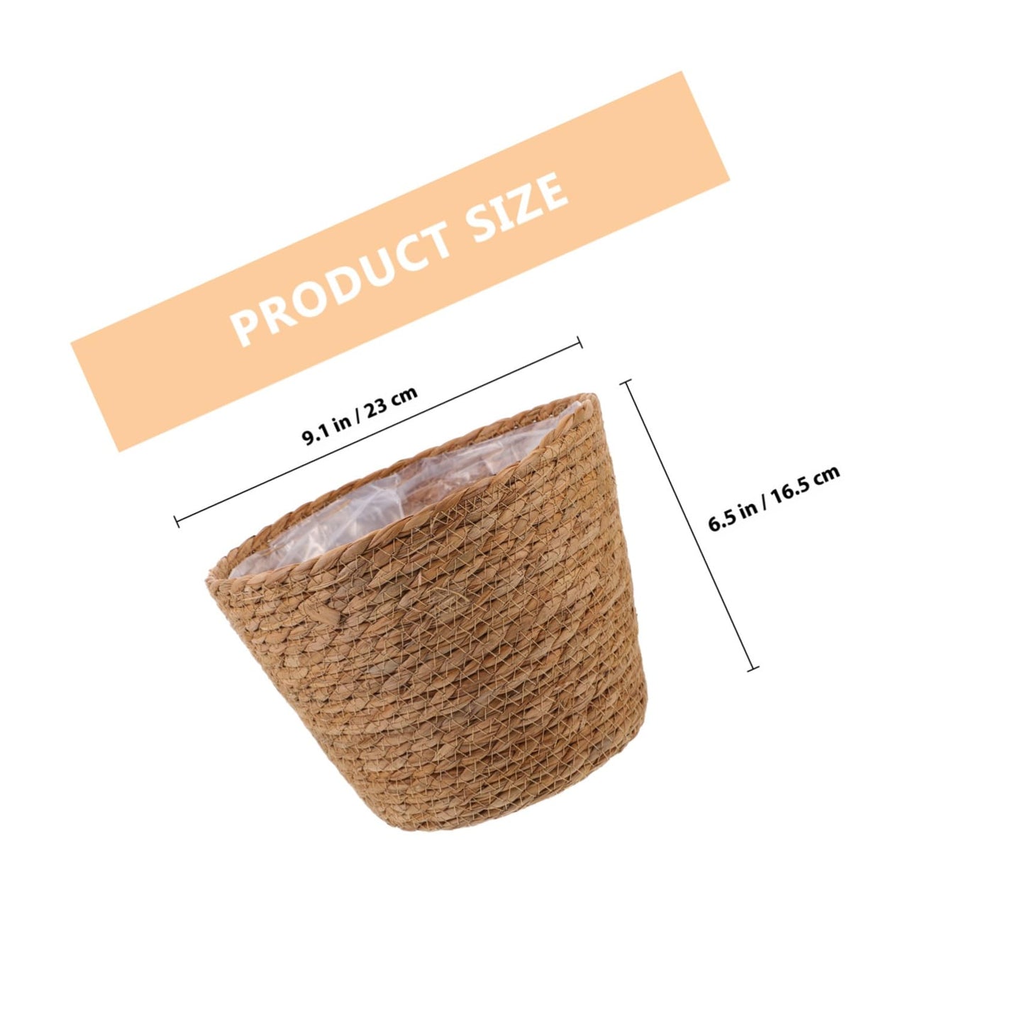 BESPORTBLE 2Pcs Wicker Planter Basket Straw Woven Flower Basket for Indoor Outdoor Plant Storage Decorative Rustic Home Garden Use 9X9X6.5 Inch