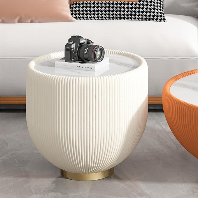 SSLine Bowl-Shape Small Coffee Table Modern Sintered Stone Top Coffee Table in