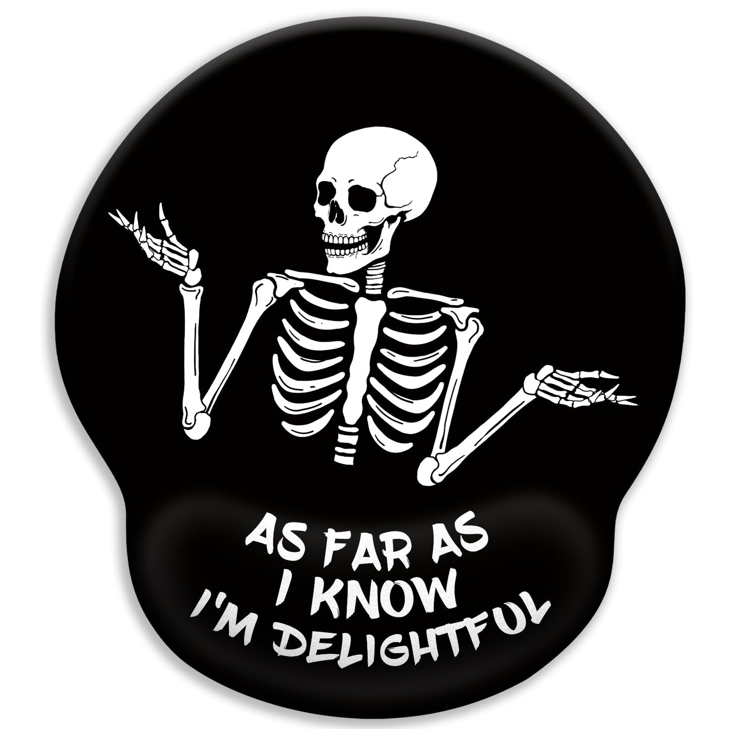 LIMKRIAN Skeleton Mouse Pad, Ergonomic Mouse Pad with Wrist Rest, Gaming Mouse Pad Wrist Support with Non-Slip Pain Relief PU Base, Funny Skull Mouse Pads for Desk, Goth Office Desk Accessories Decor