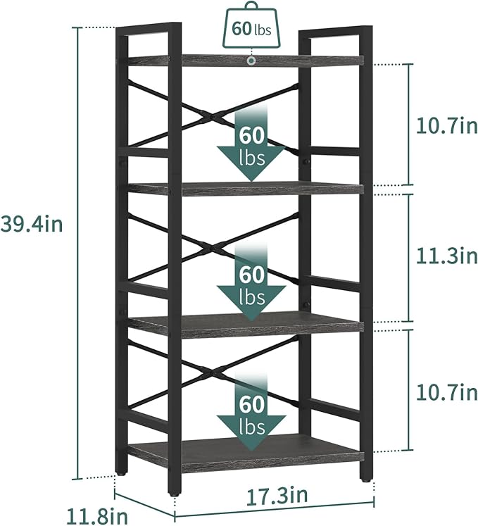 Yoobure 4 Tier Bookshelf