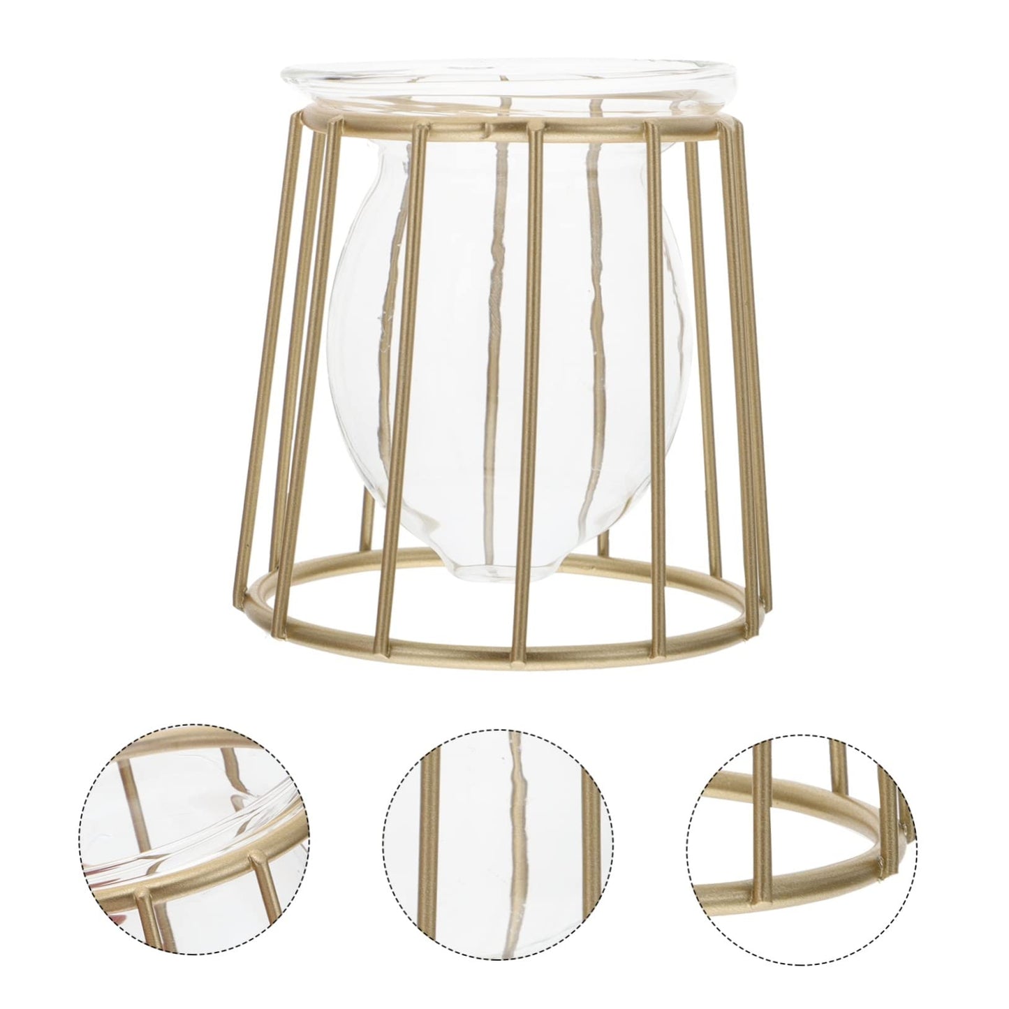 Mikikit Glass Hydroponic Vase Geometric Plant Container Indoor Plant Decor Terrarium Jar