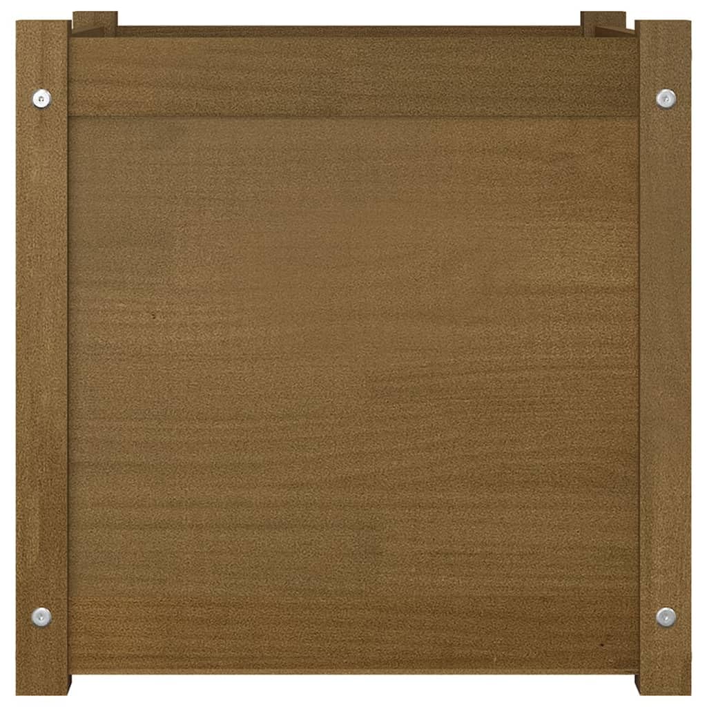 MBDRKVGF Square Garden Planter Box, 19.7-inch Solid Pinewood Outdoor Planting Pot for Flowers, Herbs, Vegetables, Weather-Resistant Decorative Patio Bed