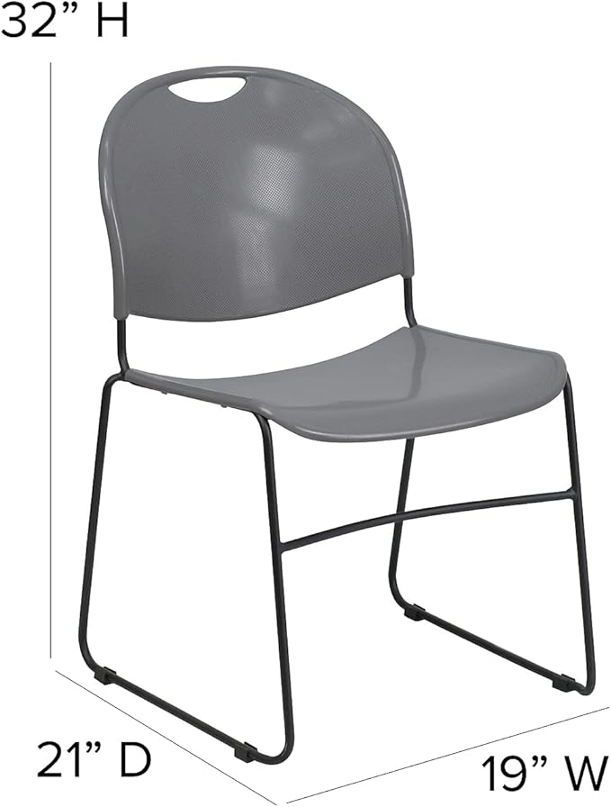 Flash Furniture 5 Pack HERCULES Series 880 lb. Capacity Gray Ultra-Compact