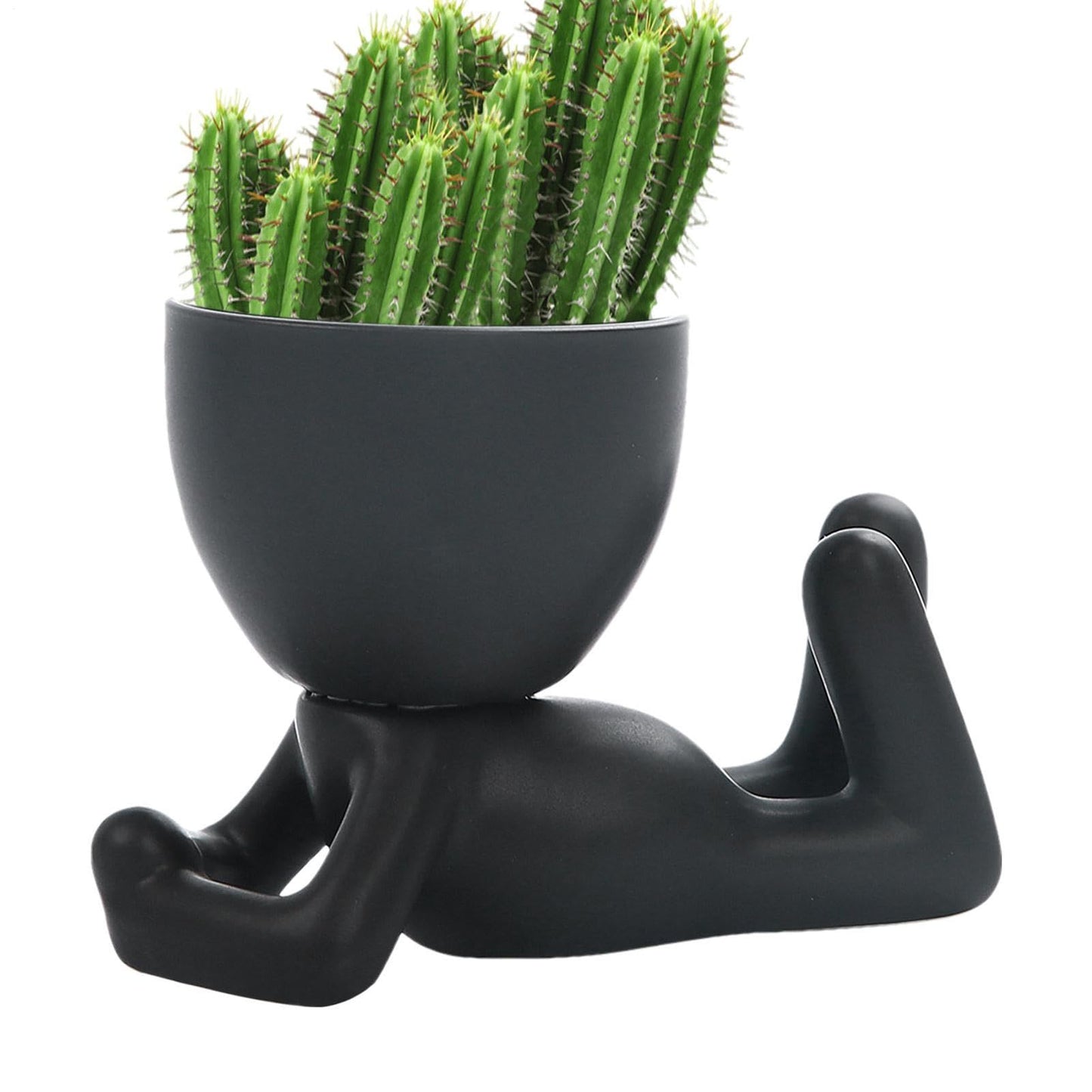 Face Flower Pot Head Planter,Mini Indoor Ceramic Pots with Holes | Realistic Human Shape Indoor for Kitchen, Bathroom, Bedroom, Living Room
