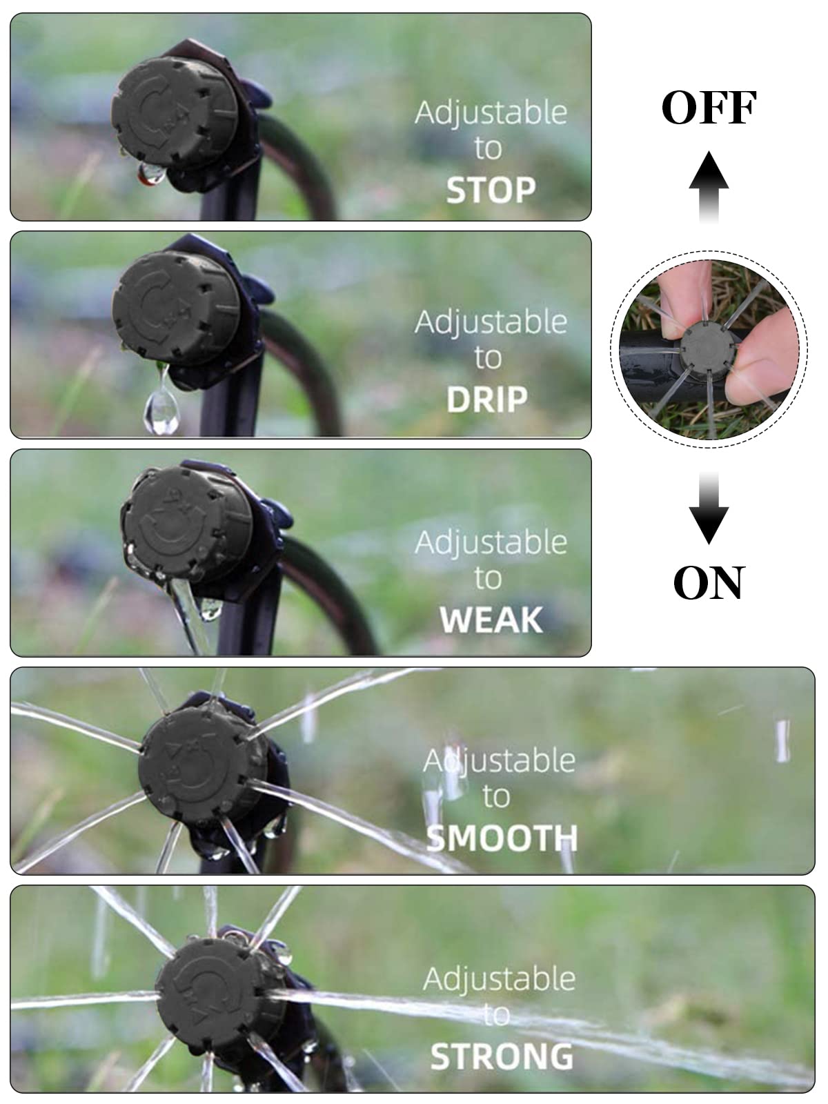 Kalolary 200PCS Drip Irrigation Emitters Drip Emitters for 1/4 Drip Irrigation Tubing Pressure Compensating Dripper Emitters System Drip Tip Constant Flow Drip System Parts for Garden Supplies (2 GPH)