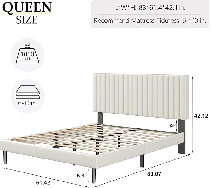 HAOARA Queen Size Platform Bed Frame