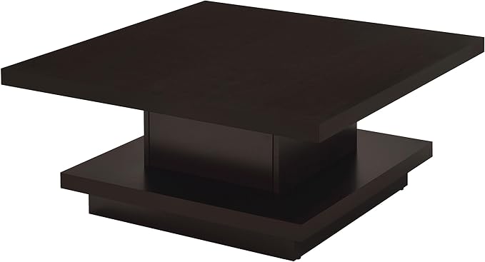 Modern Square Coffee Table 36 in, Wood Living Room Center Table