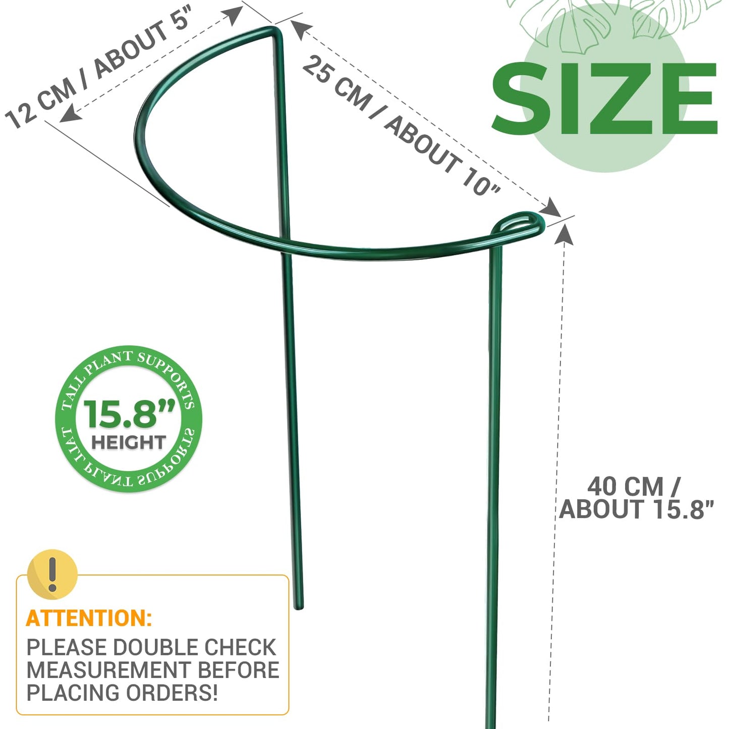 LEOBRO 12PCS Plant Supports, Peony Cages and Supports, Plant Stakes, Plant Support Stakes for Indoor Plants, Outdoor Plants, Monstera Hydrangea Support Cage, 10" W x 15.8" H