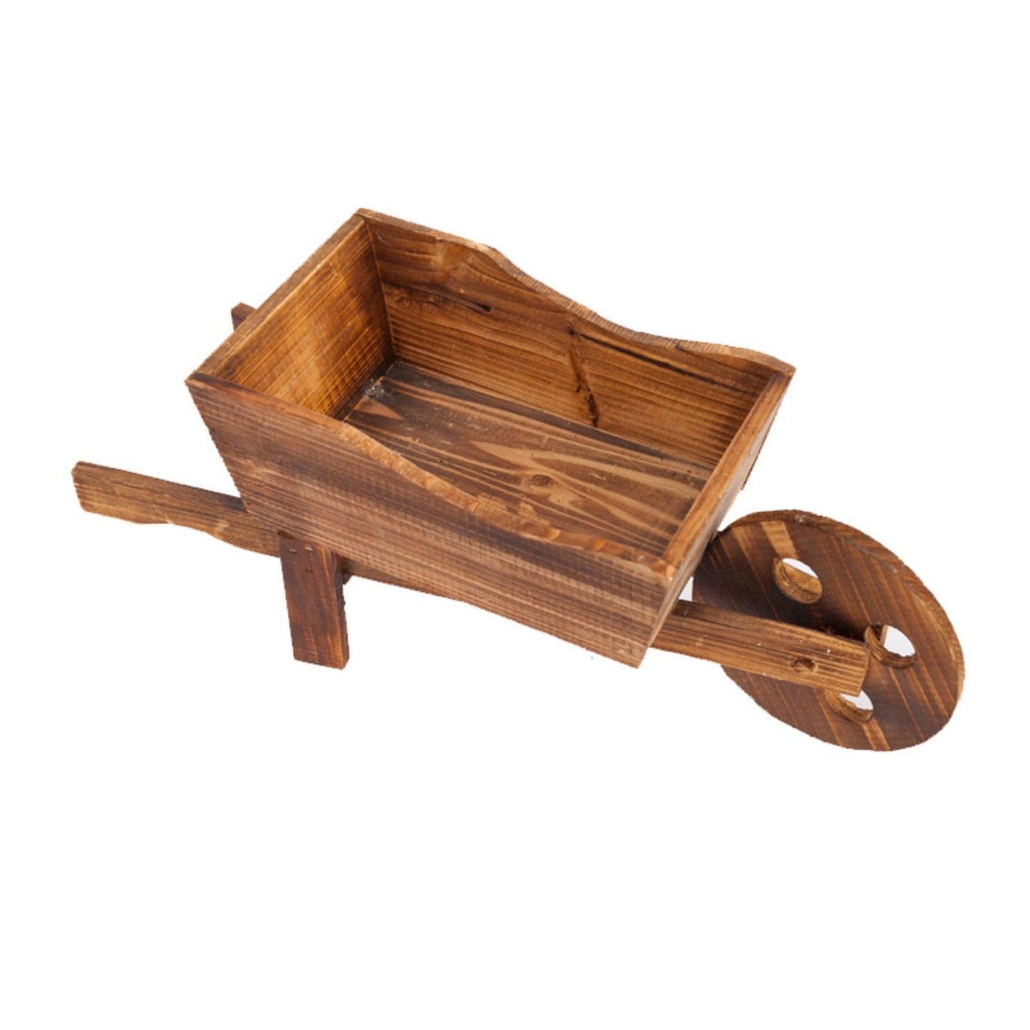 LeMall Small Wooden Planters, Planters Wooden Wagon Cart Planter Box Garden Decor Wheelbarrow Planter Ornament Succulent Planter Indoor & Outdoor Backyard Decor + 4 Potted Gadgets