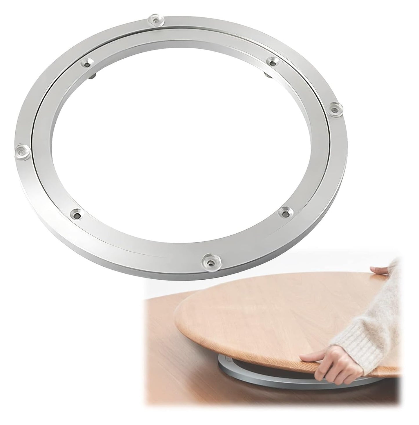 Lazy Susan，Ball Bearings， Turntable Silent Base for Round Table Hardware for Dining TV Computer Monitor Cake Stand(20cm (8inch))