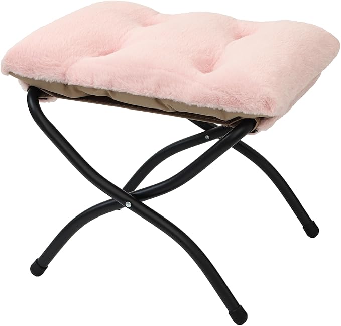 15" Folding Ottoman, Foldable Footrest Stool, Portable Small Foot Stool