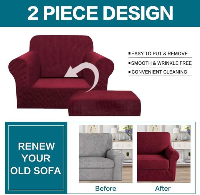 Turquoize 2 Piece Chair Covers Chair Slipcovers
