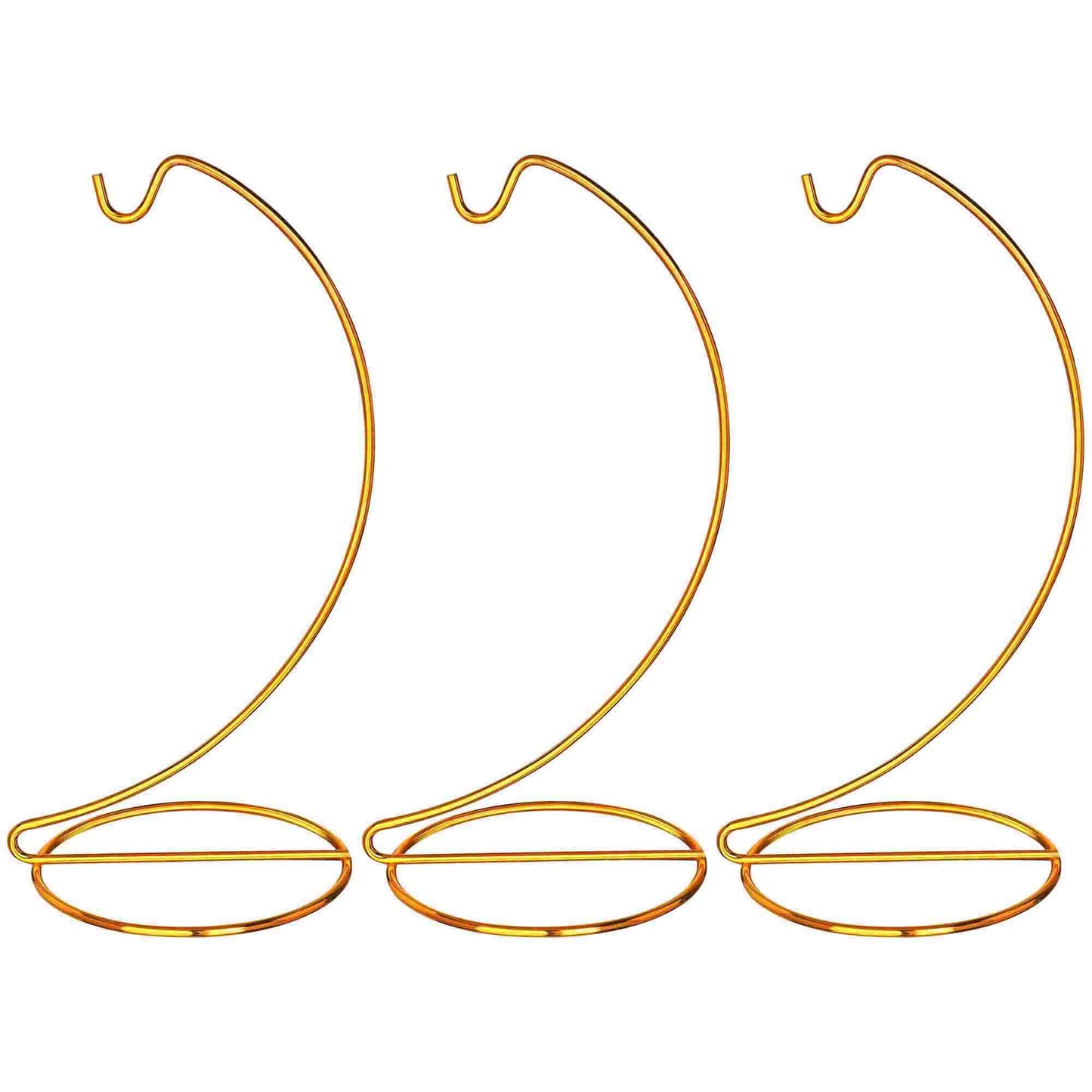 H&D HYALINE & DORA 3 Pack 9" H Ornament Display Stand Iron Hanging Stand Ornament Hanger Holder Decor Display Holder Hook for Glass Globe Air Plant Terrarium Table Decor(Gold)