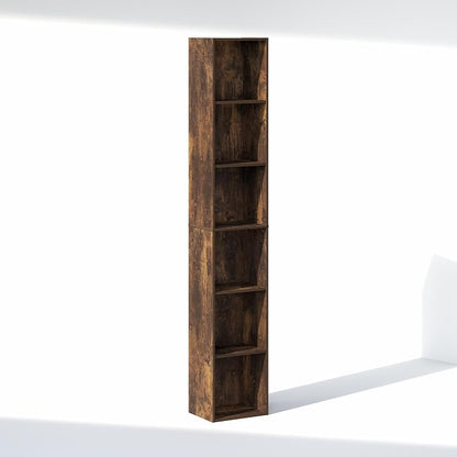Furinno Cubicle 6-Tier Closet Organizers and Storage, Closet Organizer, Open Shelf Closet Storage, 21.1" W, for Wardrobe, Bedroom, Living Room, Amber Pine