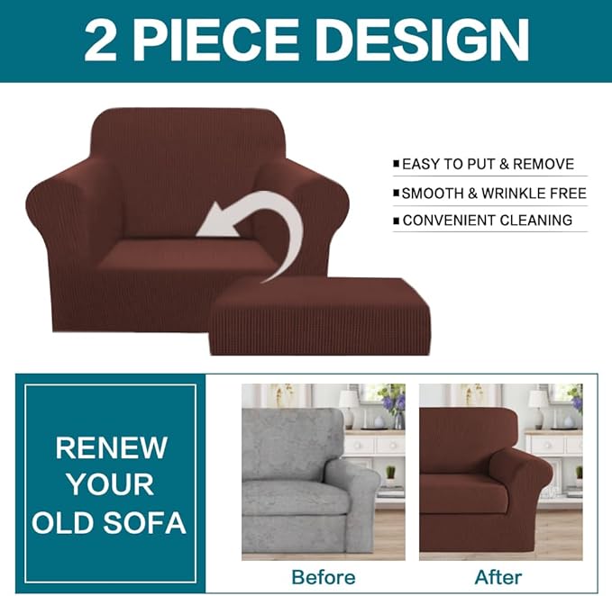 Turquoize 2 Piece Chair Covers Armchair Slipcovers