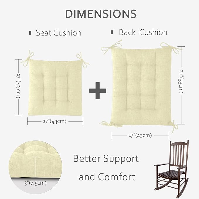 ELFJOY Rocking Chair Cushion Large Rocking Chair Pads