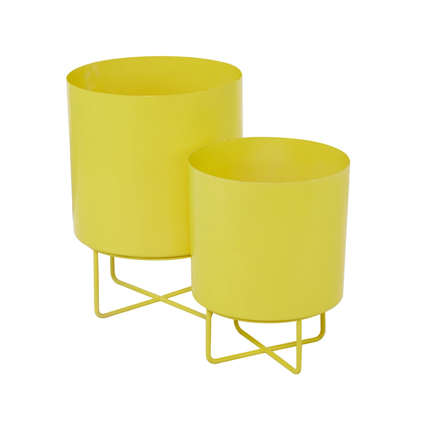 CosmoLiving by Cosmopolitan Metal Planter, Set of 2 16", 13"H, Yellow