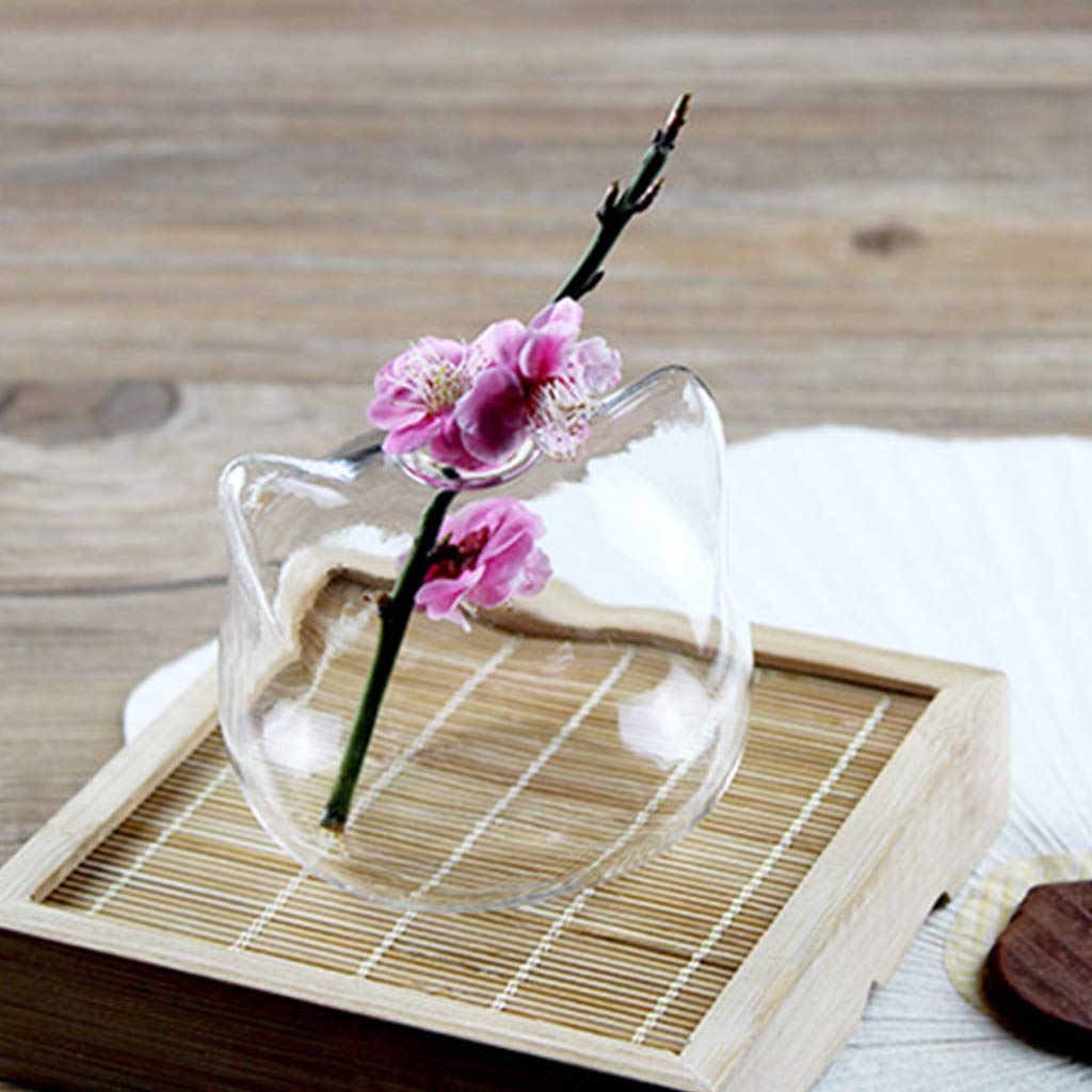 Clear Cute Cats Shaped Glass Desktop Decorative Plant Terrarium Flower Vase Bottle Holder Home Decorative Flower Bott Hydroponic Vase