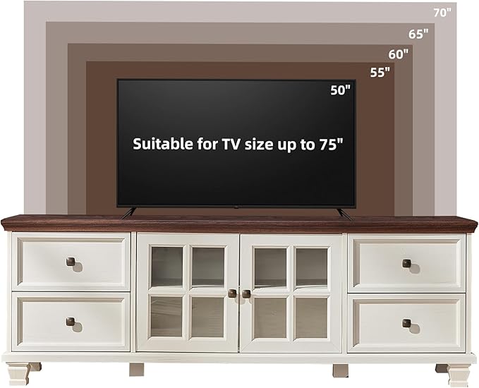 SAVOR LIFE TV Stands for Living Room, Farmhouse Entertainment Center, Rustic