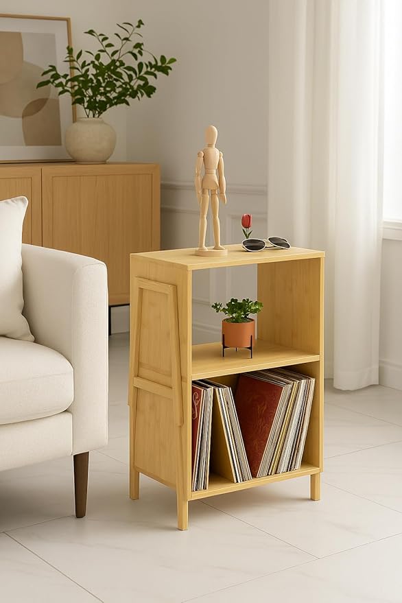 Bamboo Coffee Table Set of 2 – Modern End Tables