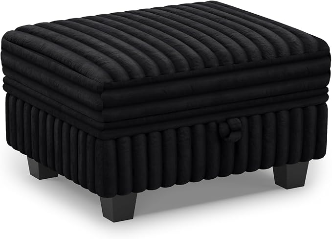 Belffin Corduroy Fabric Ottoman