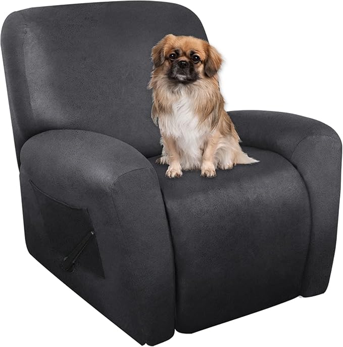 ANARACHON Recliner Chair Covers Leather Like, 4 Pieces Recliner Cover