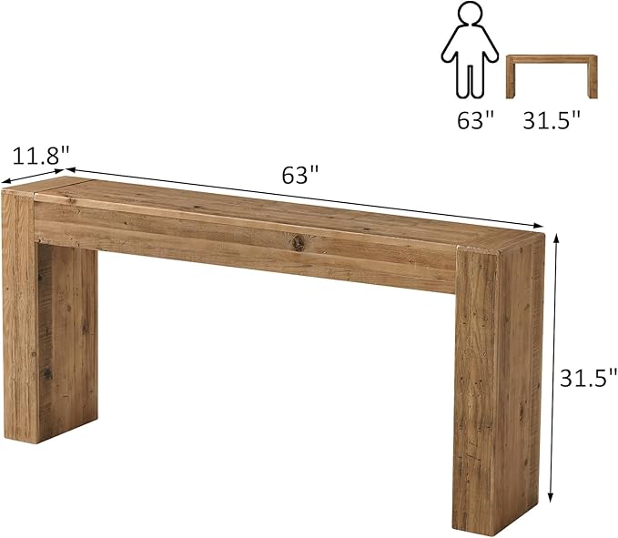 Reclaimed Solid Wood Console Table