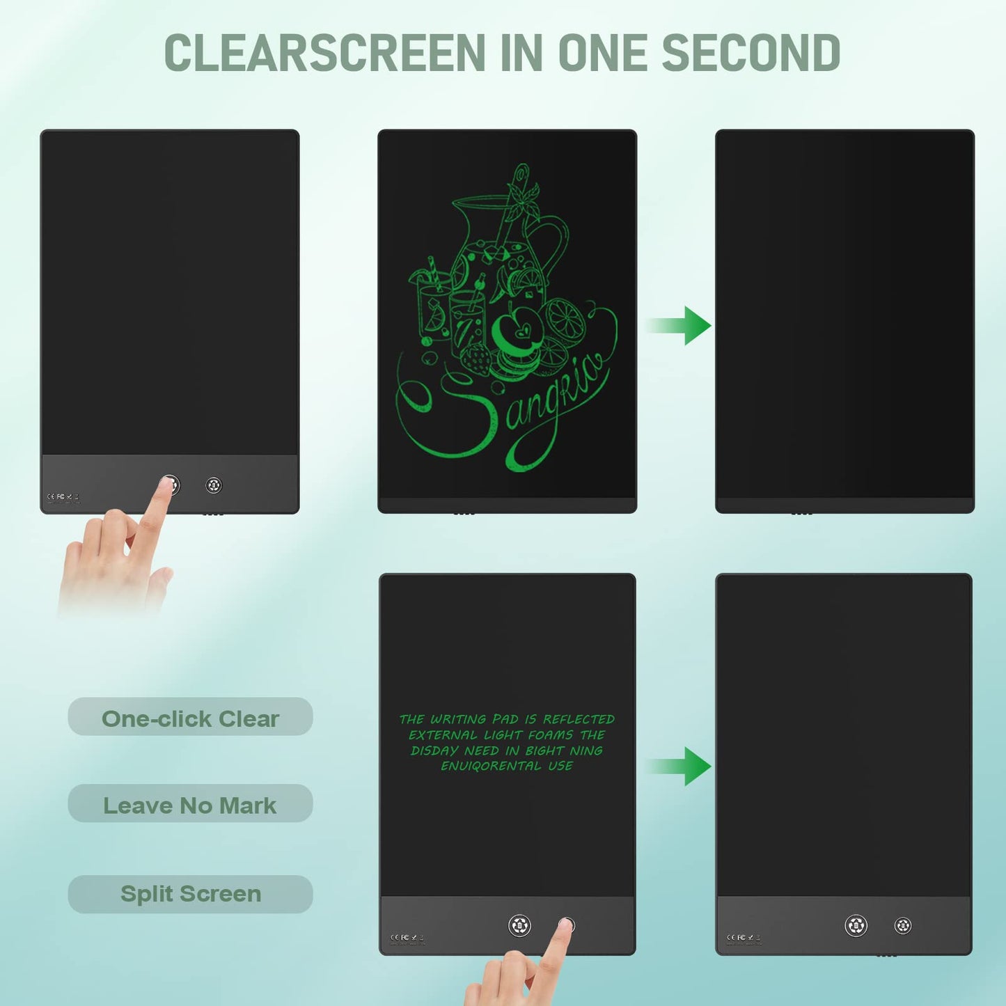 LCD Writing Tablet for Adults- 10.5″ LCD Writing Tablet,Double-Sided Full Screen,Digital Notepad for School,Office,Home,Erasable,Reusable