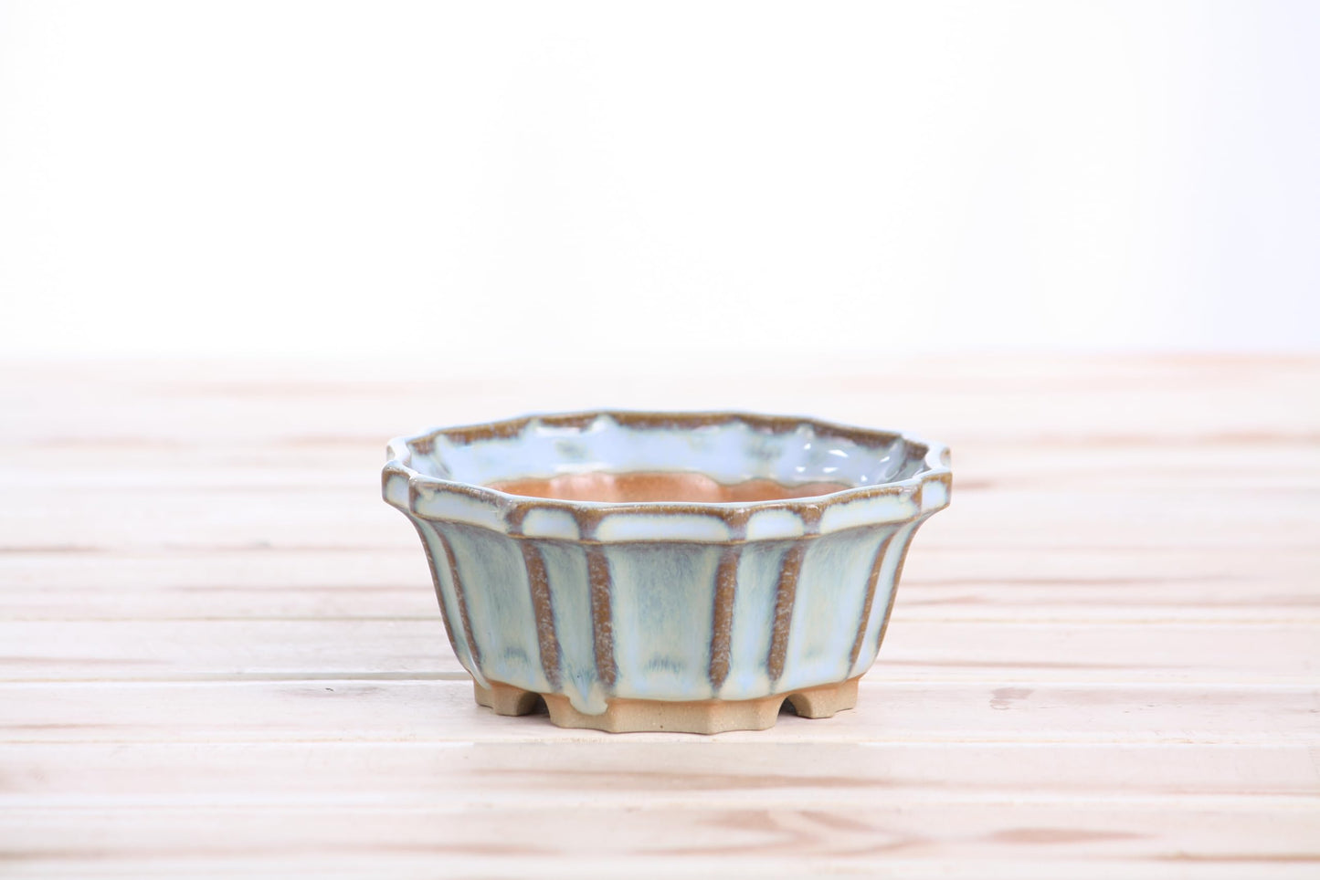 Willow Bonsai Ceramics Flower Design Bonsai Pot 4.5 Inch – Elegant Ceramic Bonsai & Succulent Pot, High‑Fired Frost‑Proof Stoneware with Drainage+Wiring Holes, Handmade USA (Glacier, 4.5inch)