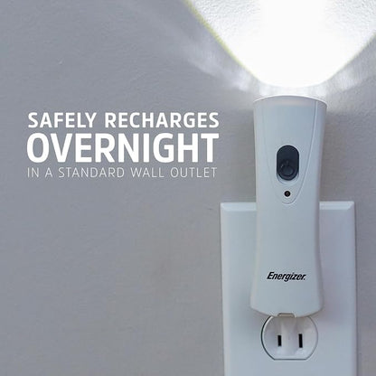 Energizer Auto-On LED Flashlights Rechargeable for Home Power Failure, Plug in LED Flashlight for Power Outage, Night Light, Hurricane Preparedness (Pack of 72)