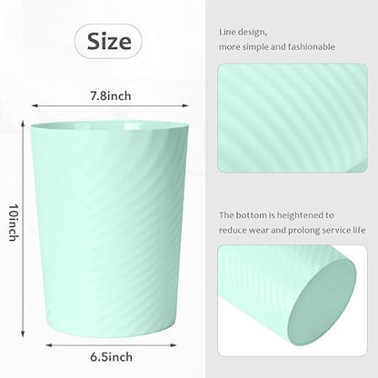 Small Trash Can - Plastic Waste basketbin for Office,Home,Bathroom,Kitchen - 1.8 Gallon - Green