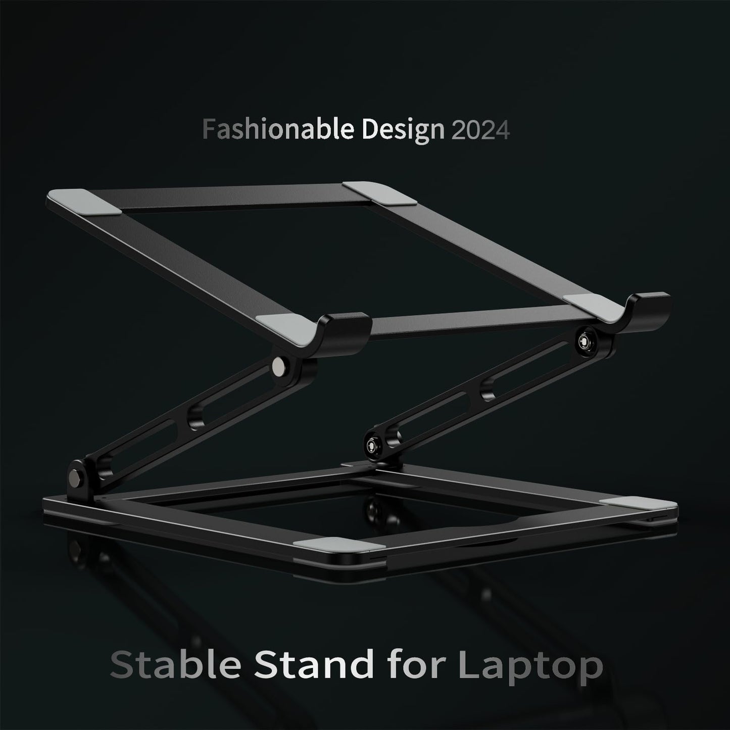 VIGLT Laptop Stand for Desk, Adjustable Laptop Stand Holder Portable Laptop Riser with Multi-Angle Height Adjustable Computer Stand for MacBook Air/Pro and More Notebooks 10-17.3"-Black