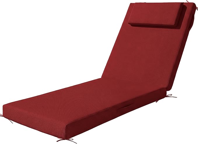 Outdoor Chaise Lounge Cushions, 71x21 Inch Olefin Water & Fade Resistant Pool