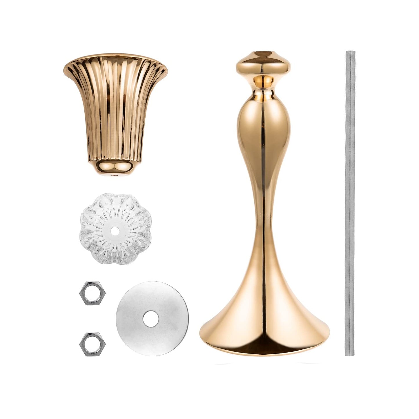 Metal Wedding Flower Vases for Tables - 22" Tall Elegant Table Centerpiece Vases, Gold Trumpet Flower Stands for Anniversary Ceremony Birthday Party Event Wedding Home Decorations (2, Gold)