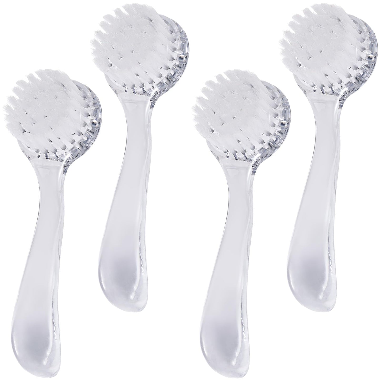 4 Colors Facial Cleansing Brush, Beomeen Face Scrubber Exfoliating Brush Face Wash Scrub Exfoliator for Skin Care, Makeup Removal (Blue, Pink, Purple, Clear)