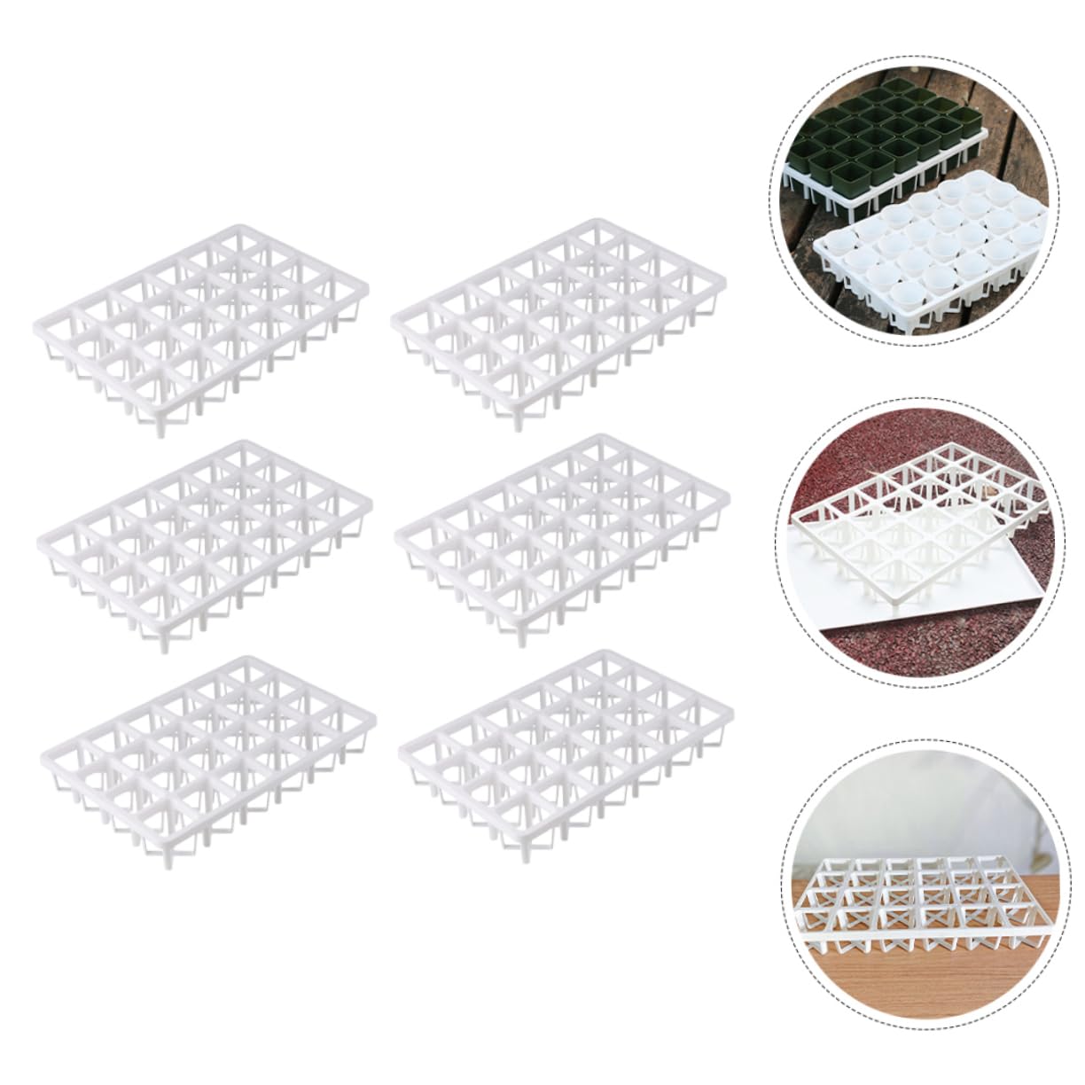 TOYANDONA 6Pcs Square Nursery Pot Holders for Vegetable Germination Durable Planting Tray Racks Lightweight and Reusable Greenhouse Sowing Trays for Plants