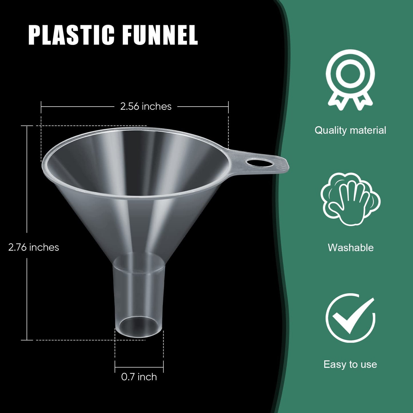 Yetene 4 Packs Small Plastic Funnel for Filling Small Bottles 2.56 Inch Clear Wide Mouth Plastic Funnel for Filling Water Powder Essential Oils Perfumes Kitchen Bath Garage Use