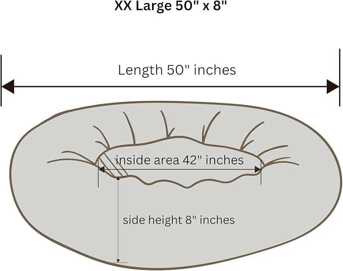 Organic Cotton Canvas Dog Bed: Removable Cover, Natural Fill - Made in USA (Blue Gray, XX Large 50" x 8" inches)