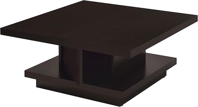 Modern Square Coffee Table 36 in, Wood Living Room Center Table