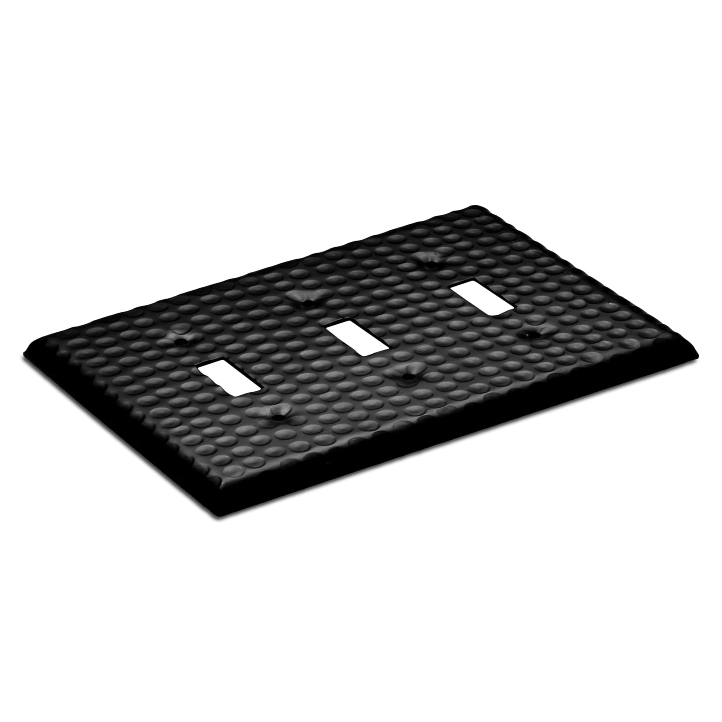 Monarch Abode Toggle Light Switch Cover Plate – 3-Gang Matte Black Outlet Covers, Hand Hammered Decorative Outlet Cover Wall Plates, Light Switch Plate Covers for Electric Outlets, Pack of 1