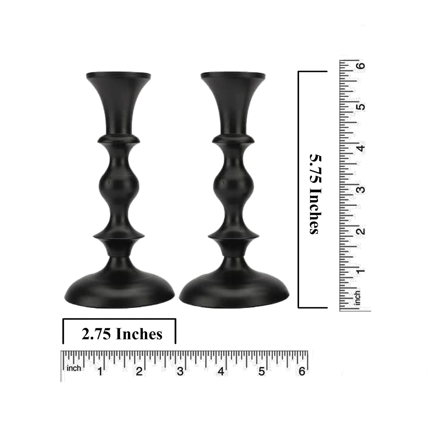 Black Candle Holders Set of 2 Decorative Centerpiece Table Candlesticks Holders for Taper Candles Home Decor Easter Candle Holders for Dinner Party Wedding Decorations