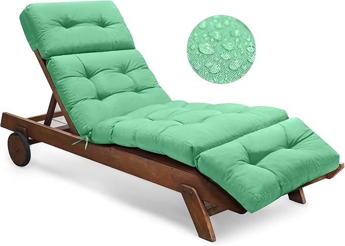 Outdoor Chaise Lounge Chair Cushion Waterproof 74.4 x 22 x 4.7 Inches Memory