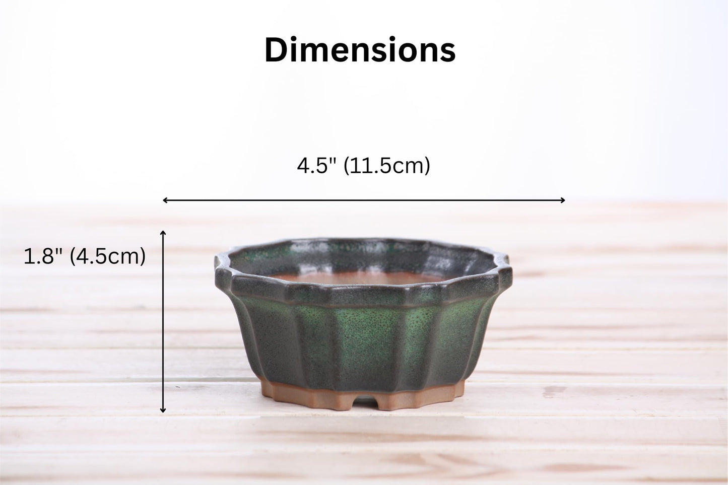 Willow Bonsai Ceramics Flower Design Bonsai Pot 4.5 Inch – Elegant Ceramic Bonsai & Succulent Planter, High‑Fired Frost‑Proof Stoneware with Drainage & Wiring Holes, Handmade in USA (Avocado)